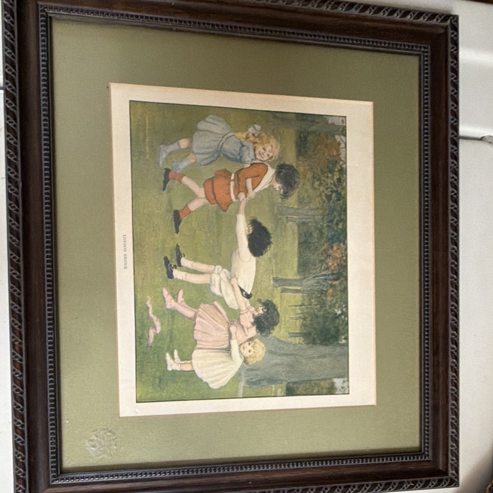 JANN Framed Matted Print London Bridge by Maud Humphrey Kids Horizontal